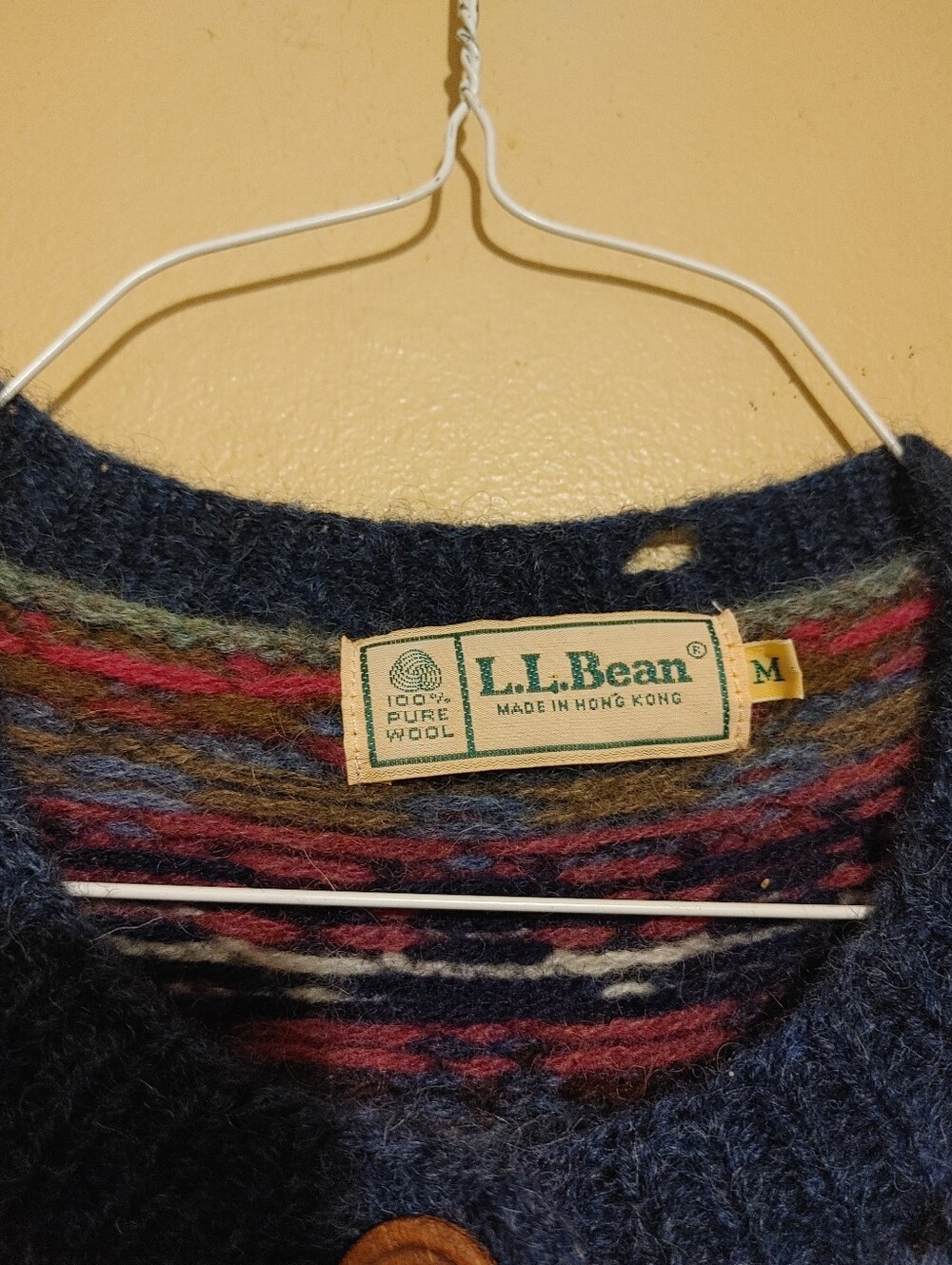 Vintage L.L. Bean Wool Cardigan Size Medium - Picture 3 of 4